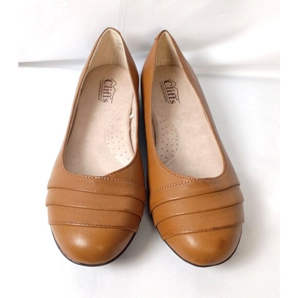 Cliffs by White Mountain Clara Ballet Flats Women’s 8.5 Cognac Slip On NWOB - Picture 2 of 11